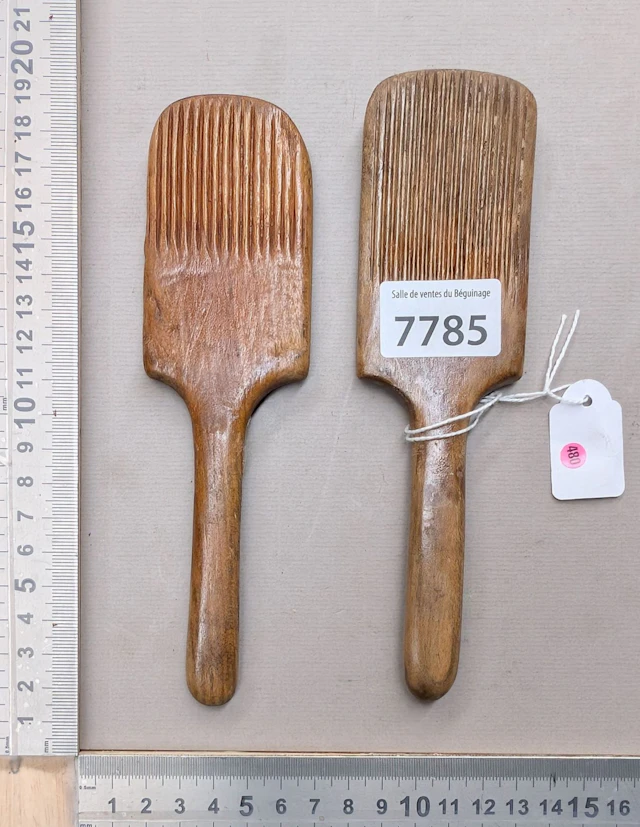 2 wooden butter spoons—see photos for dimensions and condition