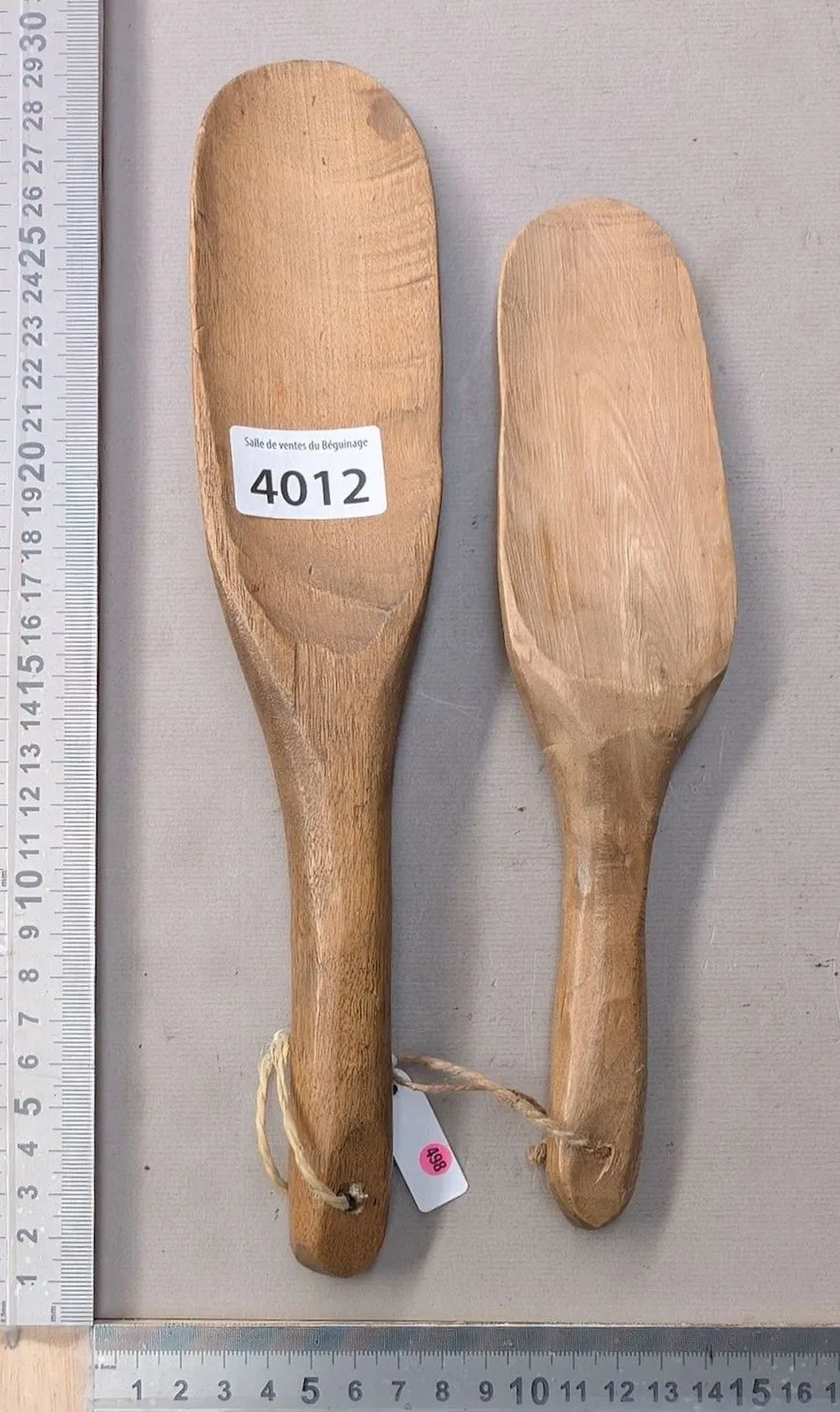 2 antique wooden shoehorns—see photos for dimensions and condition
