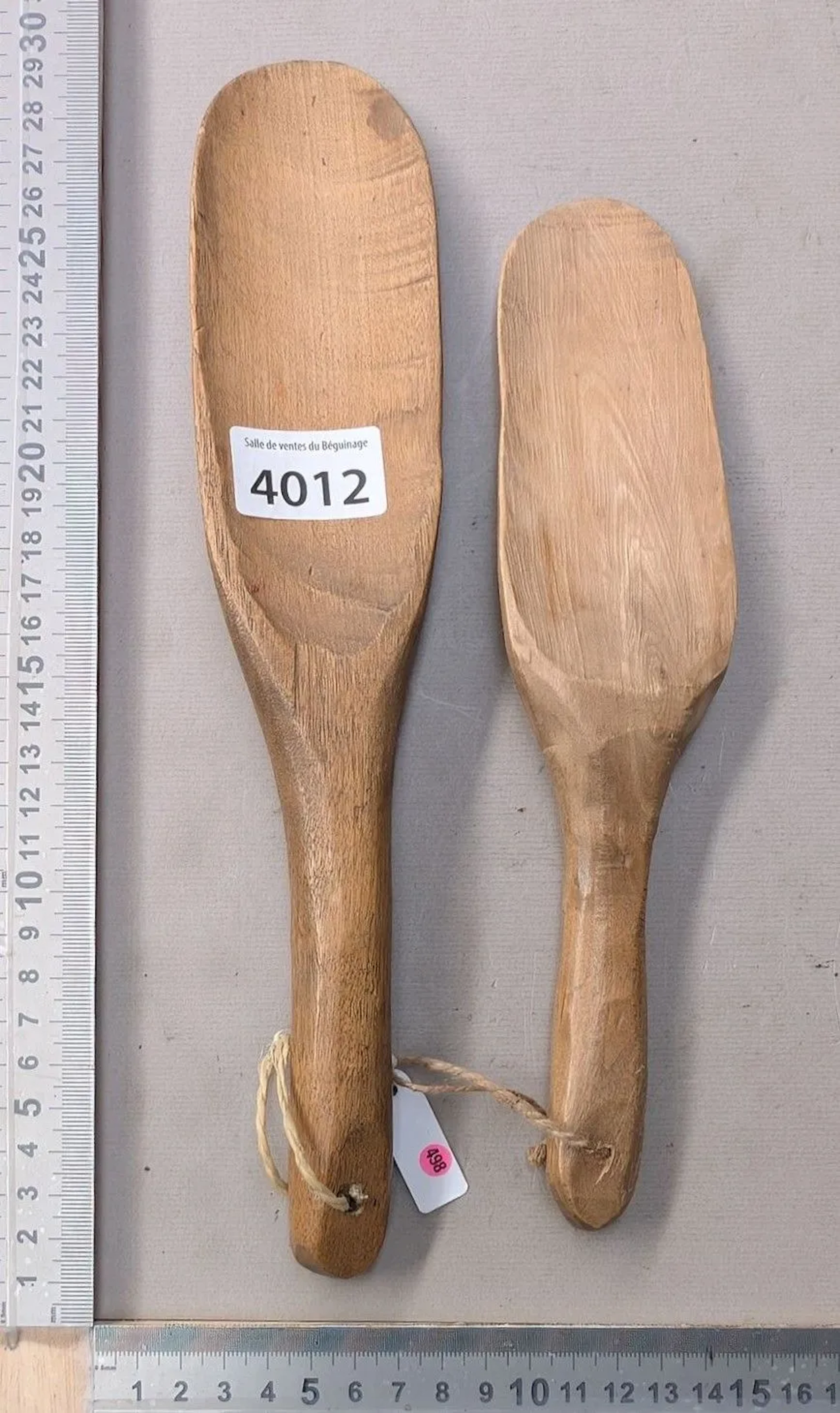 2 antique wooden shoehorns—see photos for dimensions and condition