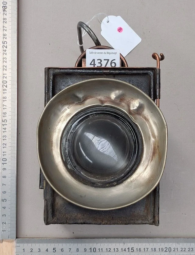 Antique construction lantern—see photos for dimensions and condition