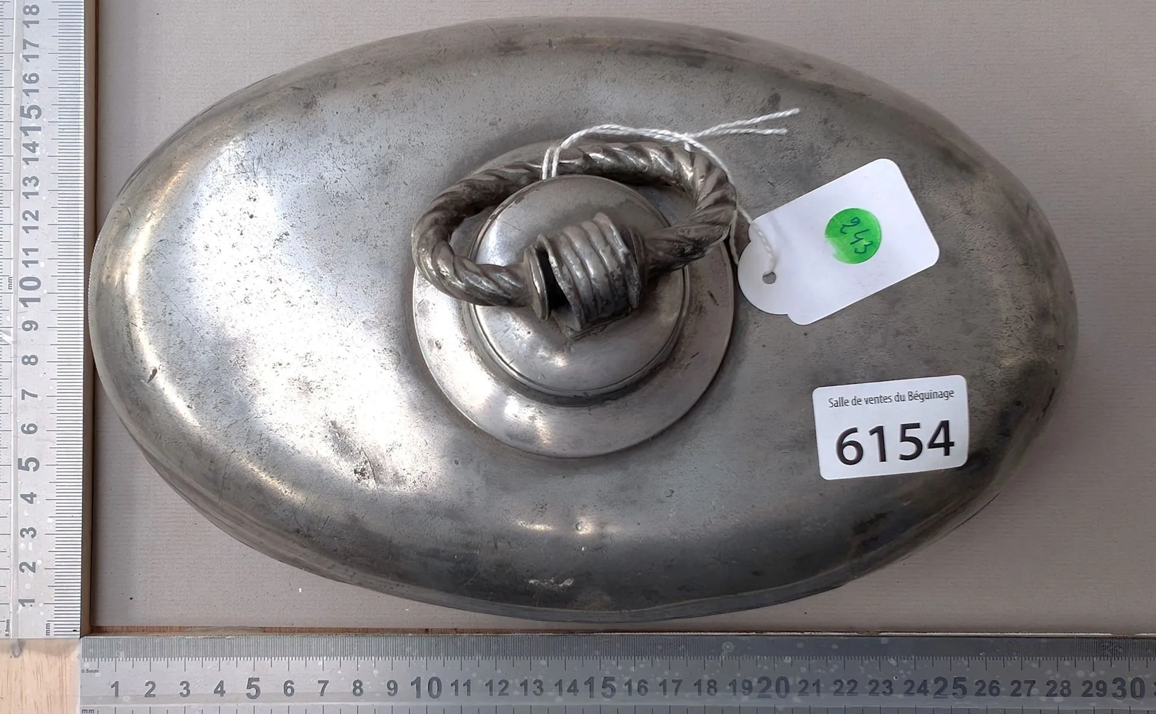 Vintage steel hot water bottle—see photos for dimensions and condition
