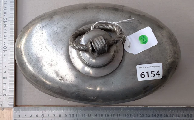 Vintage steel hot water bottle—see photos for dimensions and condition