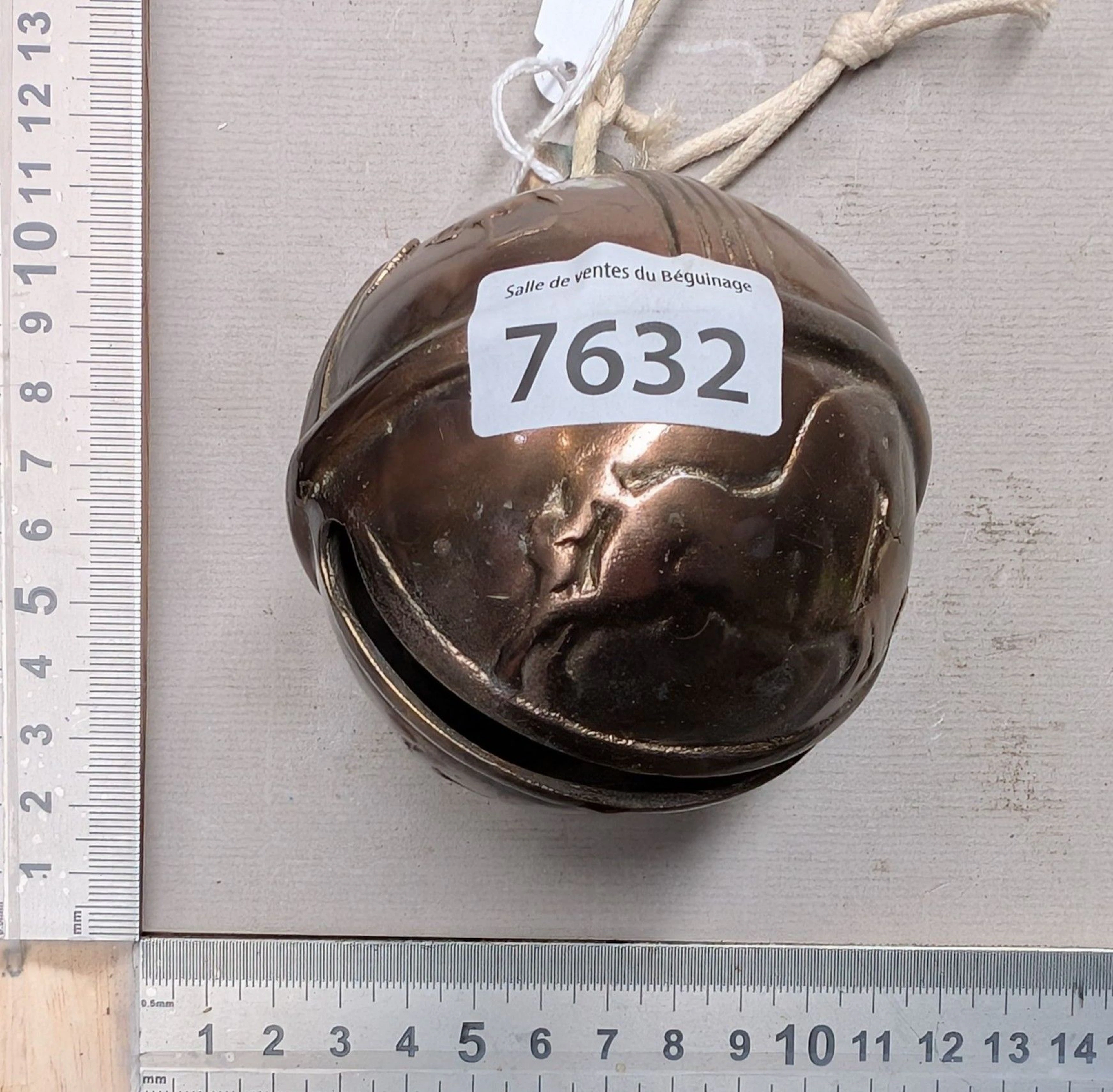 Antique 18th-century bronze carriage bell—see photos for dimensions