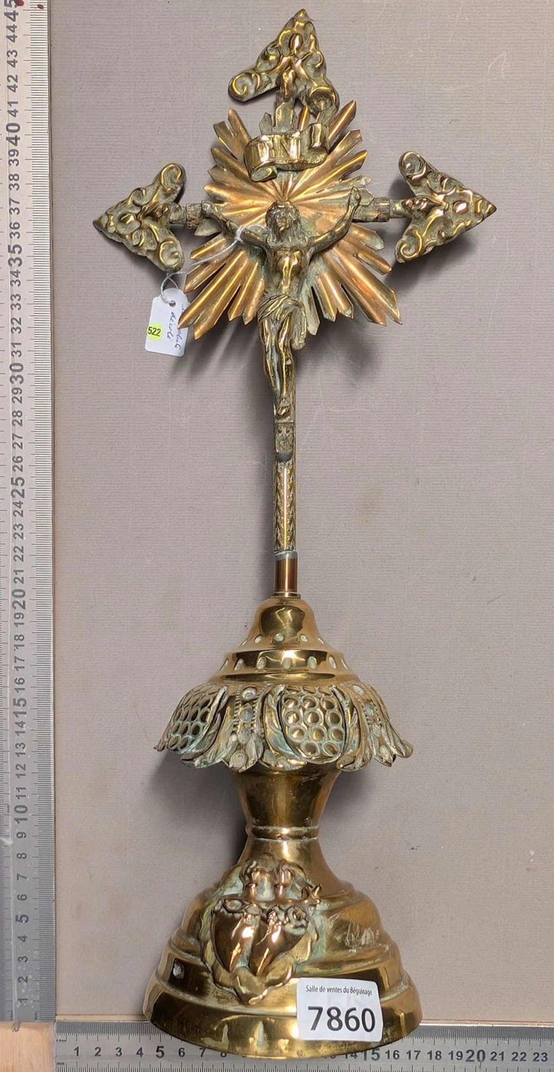 Antique bronze crucifix - See photos for dimensions and condition