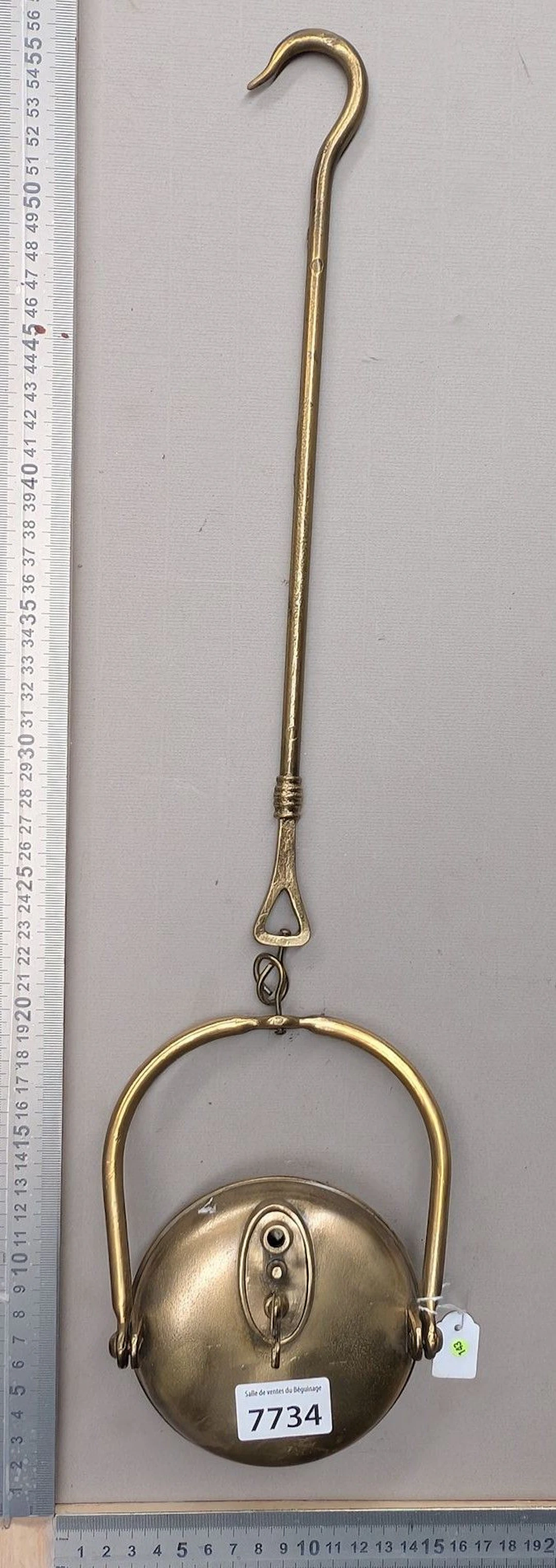 1 antique 20th-century bronze oil miner's lamp—see photos for dimensions