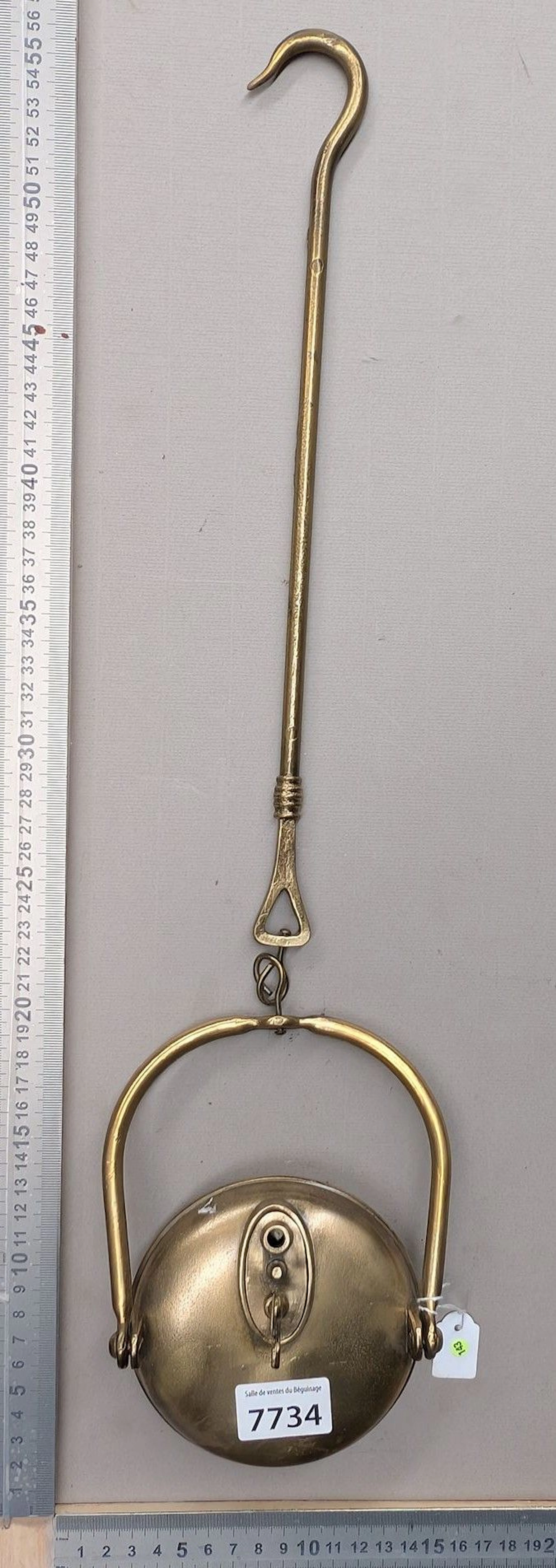 1 antique 20th-century bronze oil miner's lamp—see photos for dimensions