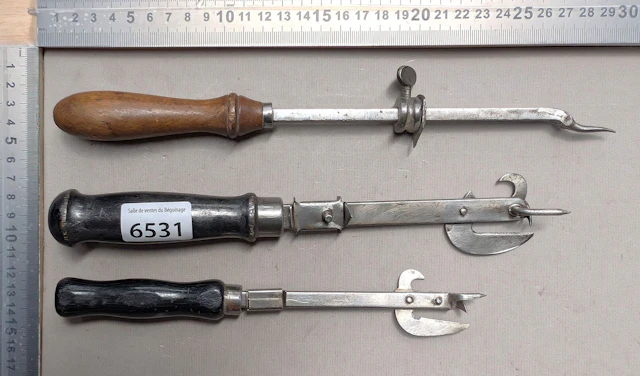 3 antique 19th-century can openers—see photos for dimensions and condition
