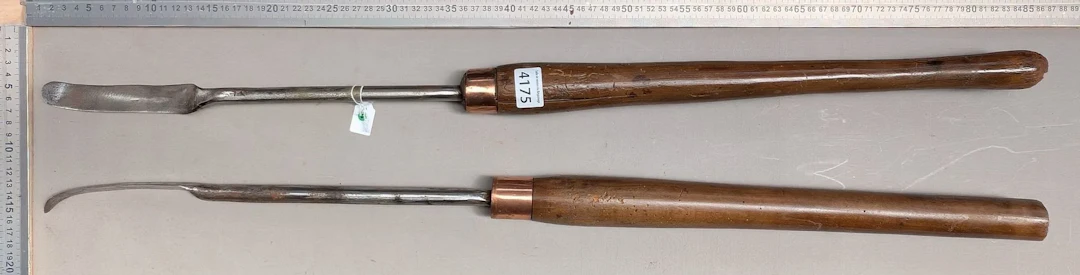 2 cobbler's tools—see photos for dimensions and condition