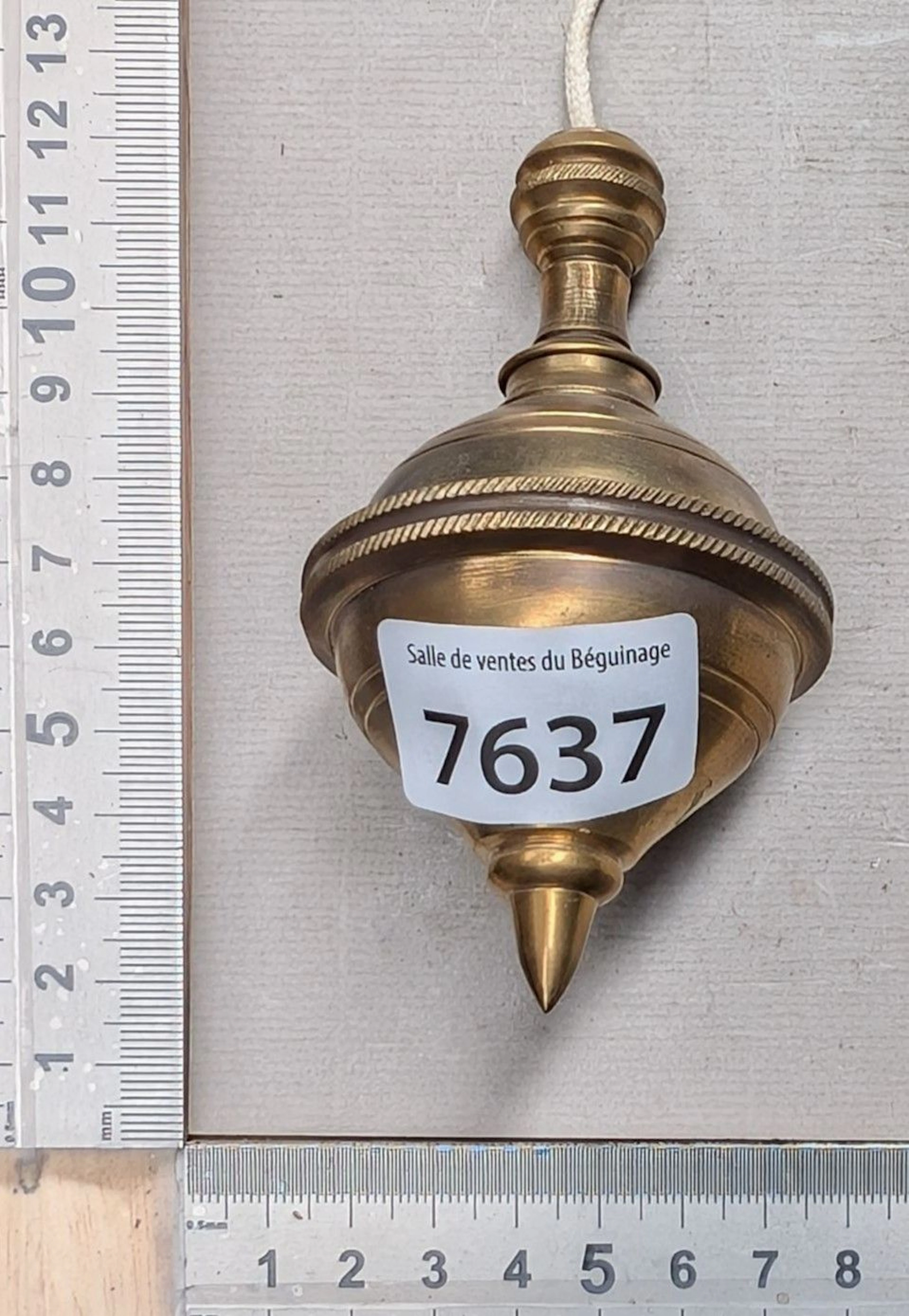 A very beautiful antique copper plumb line—see photos for dimensions