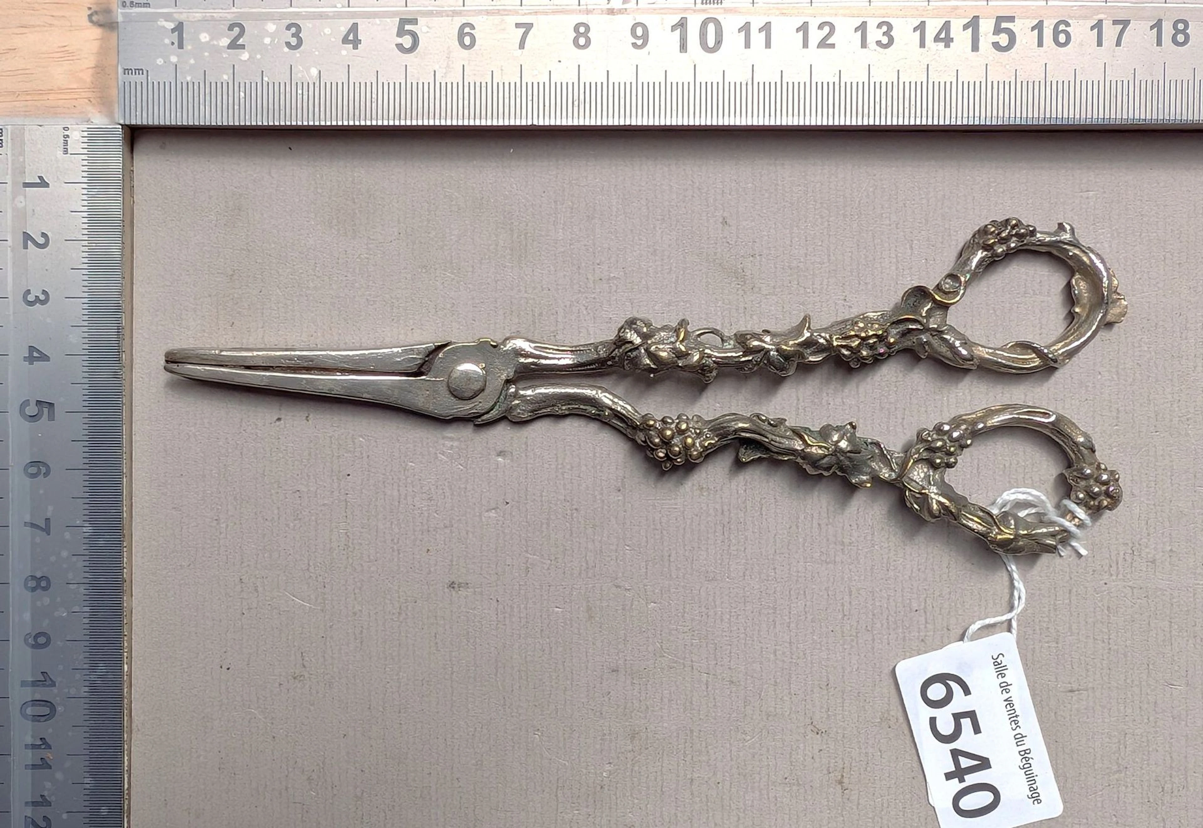 Antique grape-harvesting shears—see photos for dimensions and condition