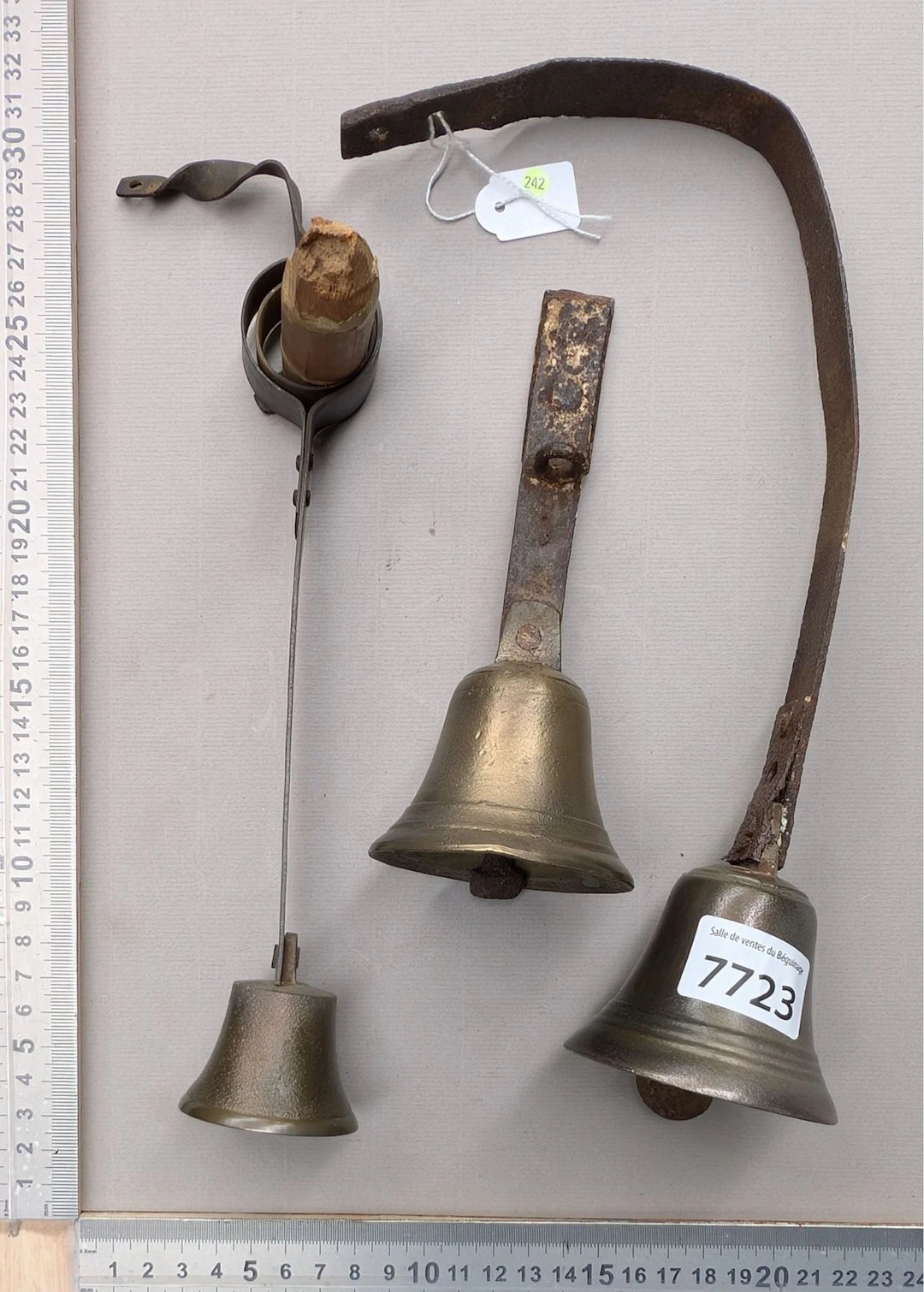 3 store bells—see photos for dimensions and condition