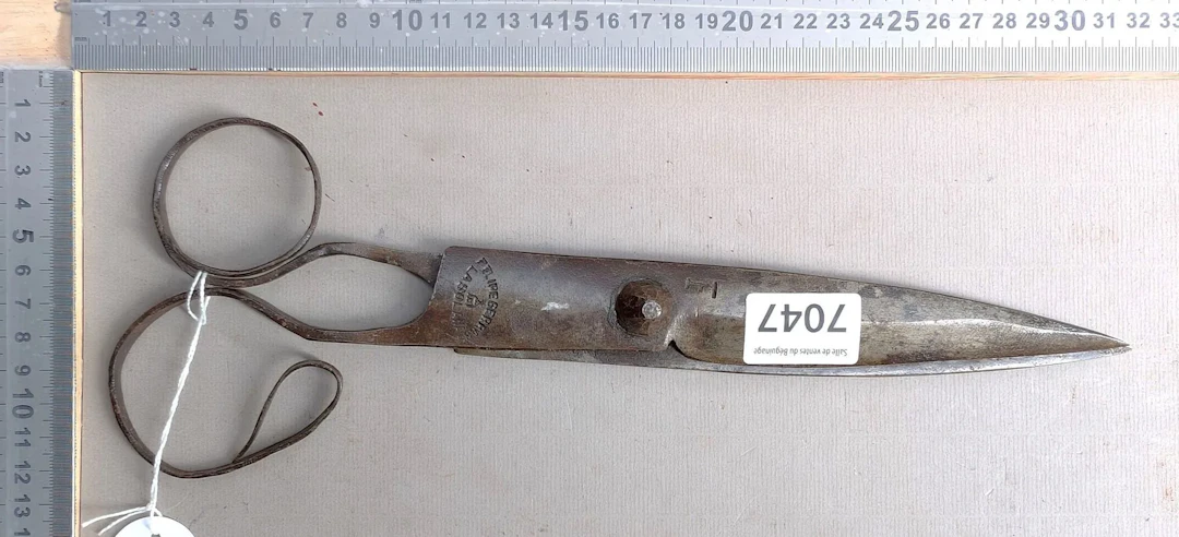 Large pair of antique 18th-century wrought-iron scissors—see photos