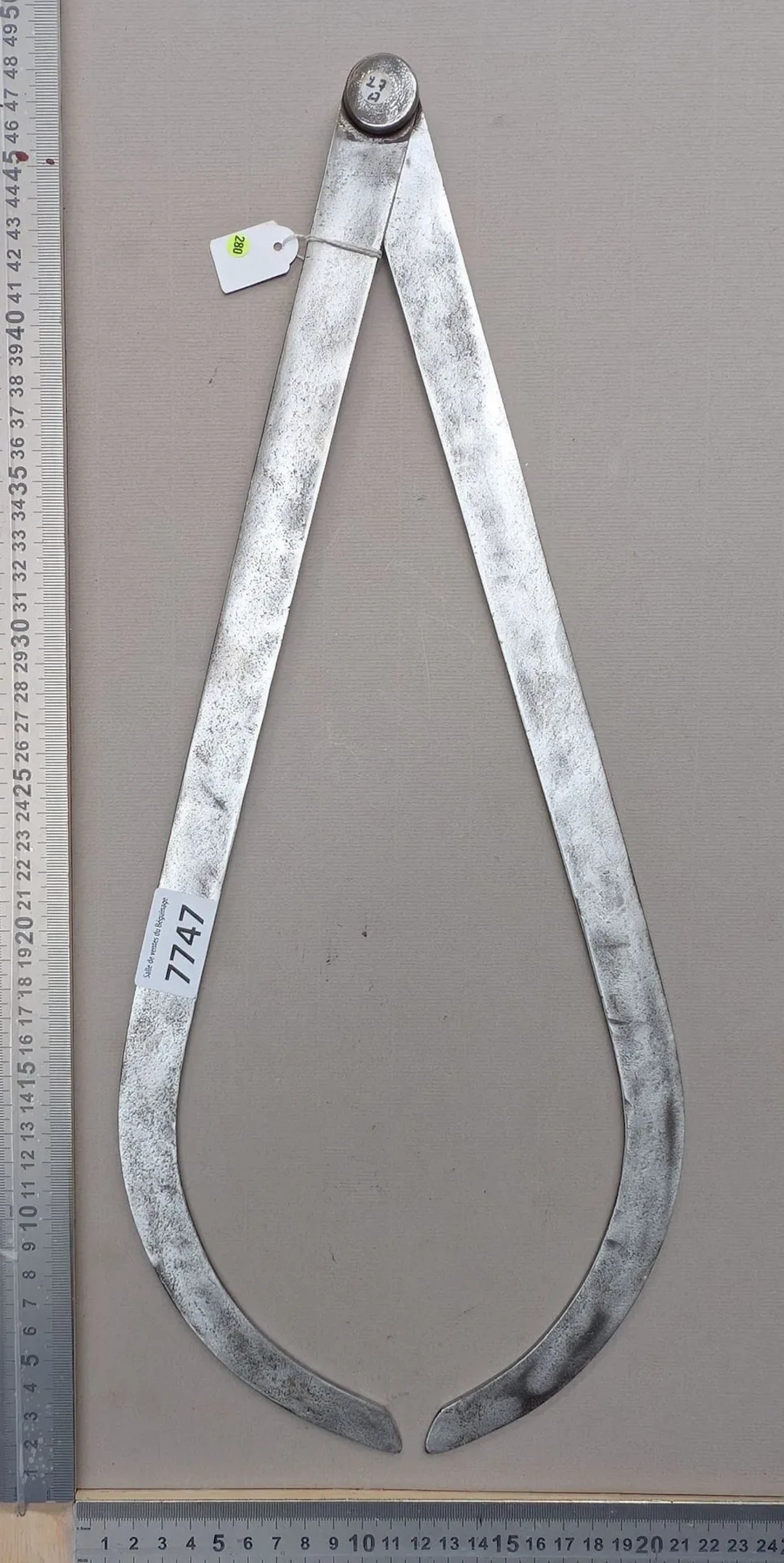 Rare antique steel compass from the 18th century—see photos for dimensions