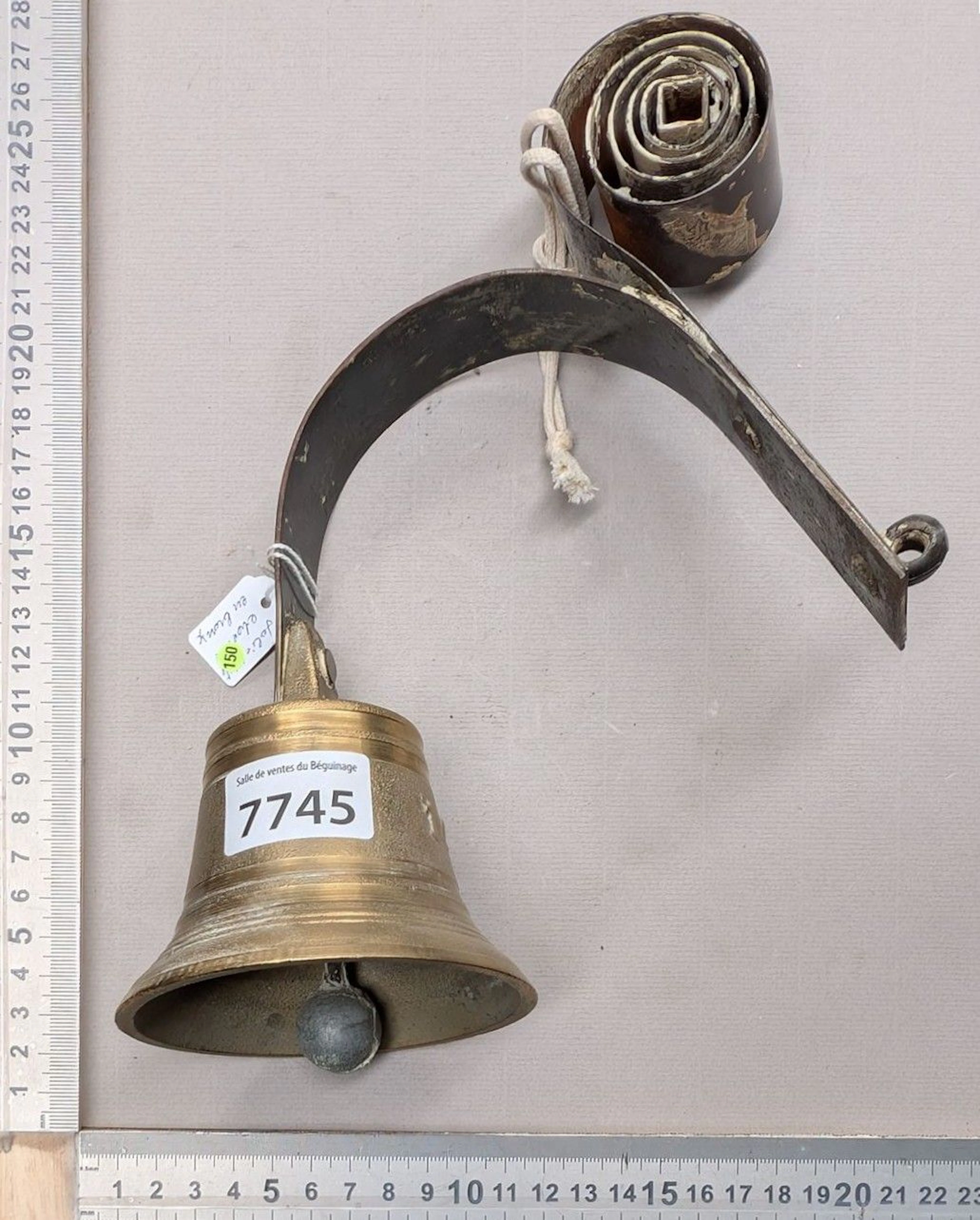 1 antique store bell made of steel and brass—see photos for dimensions