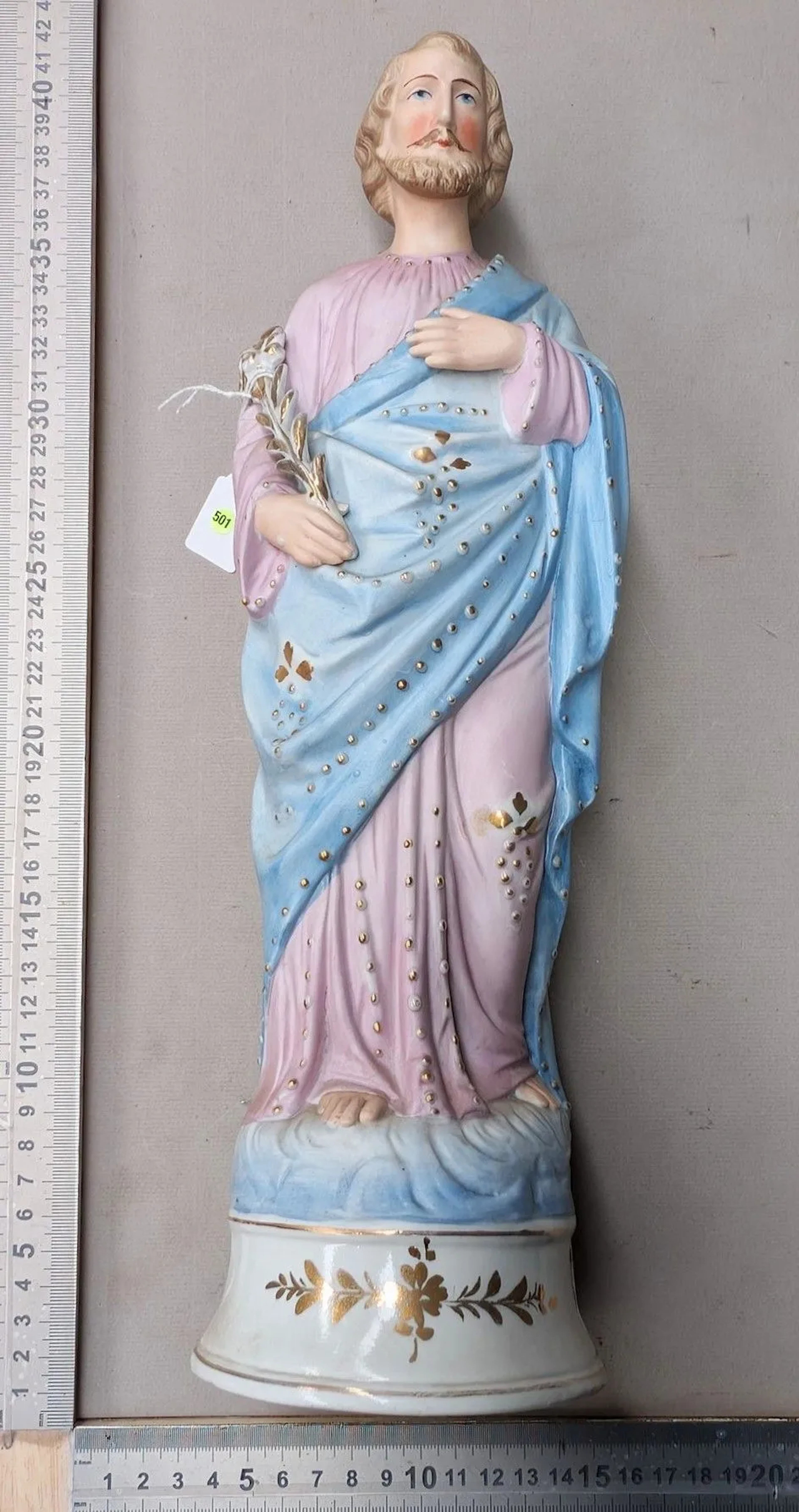 1 St. Joseph and the Child, earthenware - See photos for dimensions