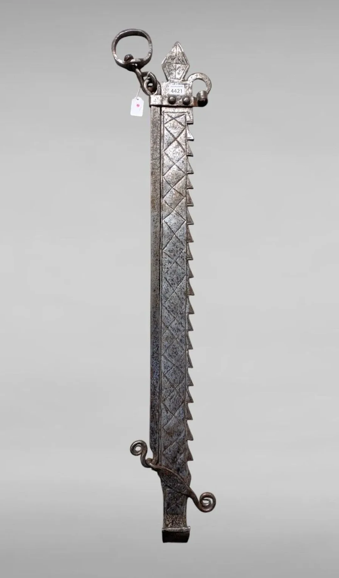 Antique wrought-iron rack—see photos for dimensions and condition