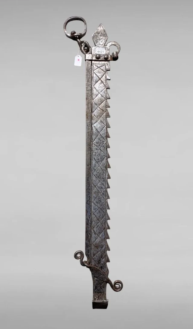 Antique wrought-iron rack—see photos for dimensions and condition