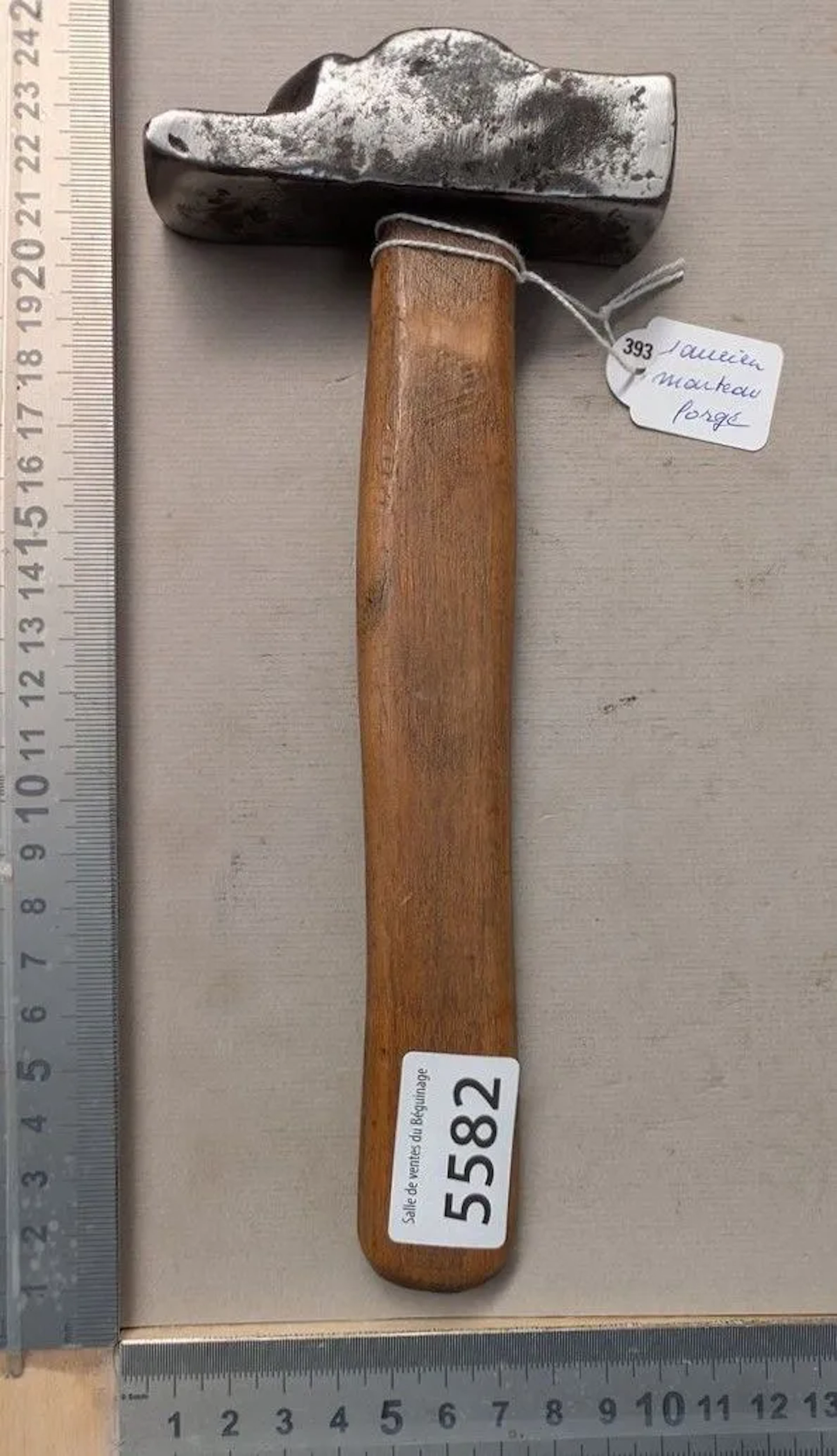 A rare antique forged hammer—see photos for dimensions and condition