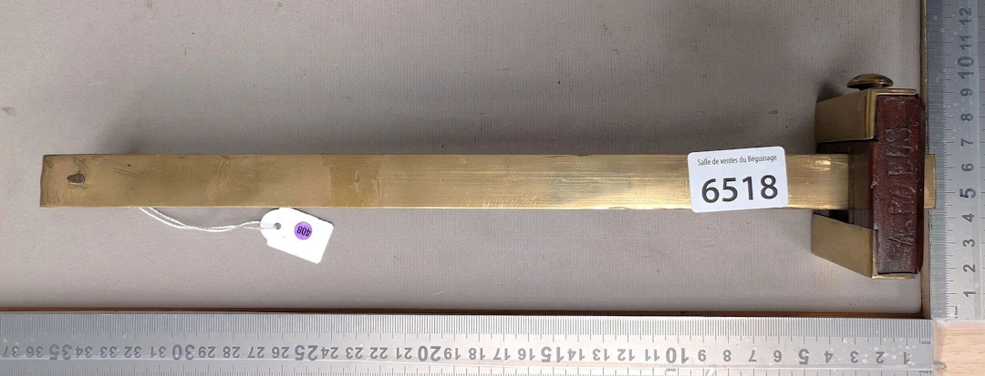 1 antique marine marking gauge made of copper and wood—see photos