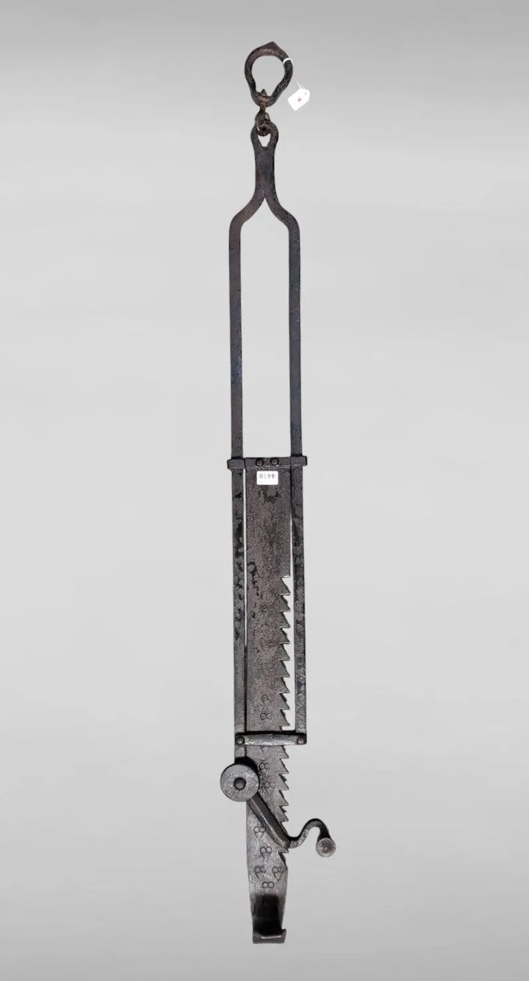 Antique wrought-iron rack—see photos for dimensions and condition