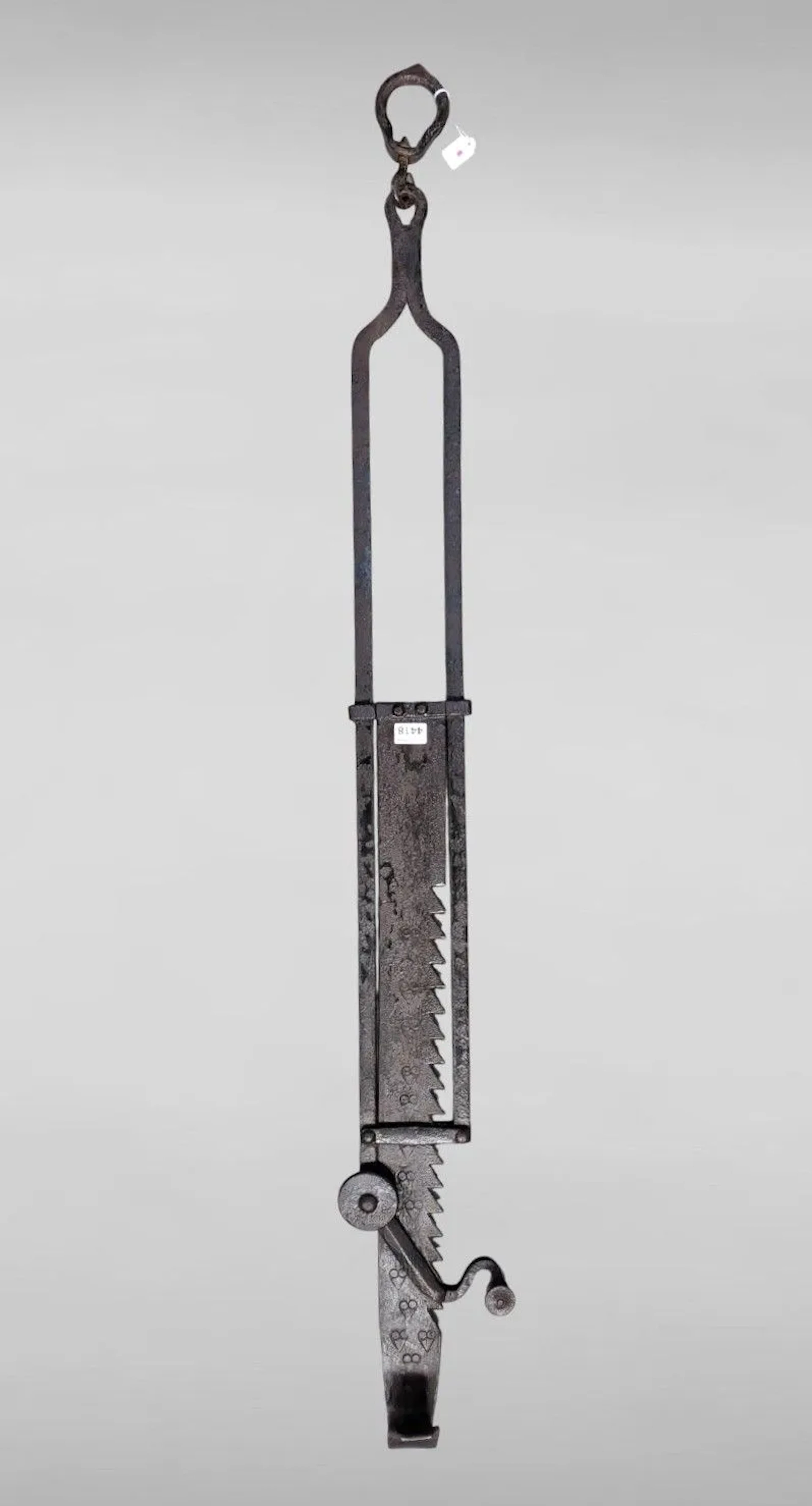 Antique wrought-iron rack—see photos for dimensions and condition