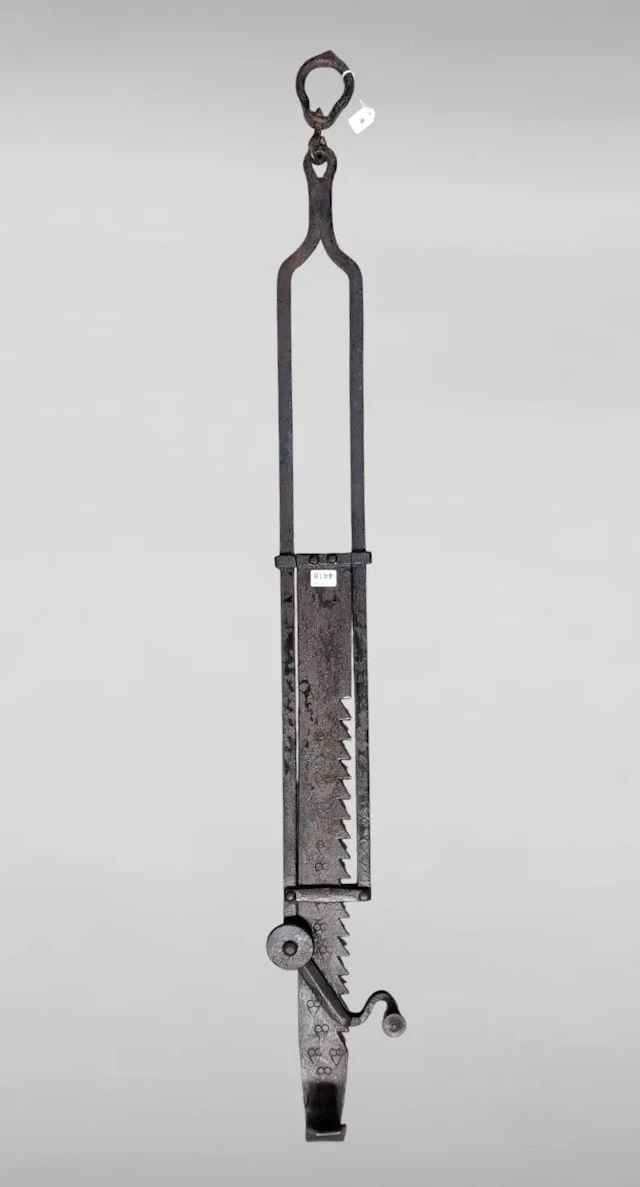 Antique wrought-iron rack—see photos for dimensions and condition