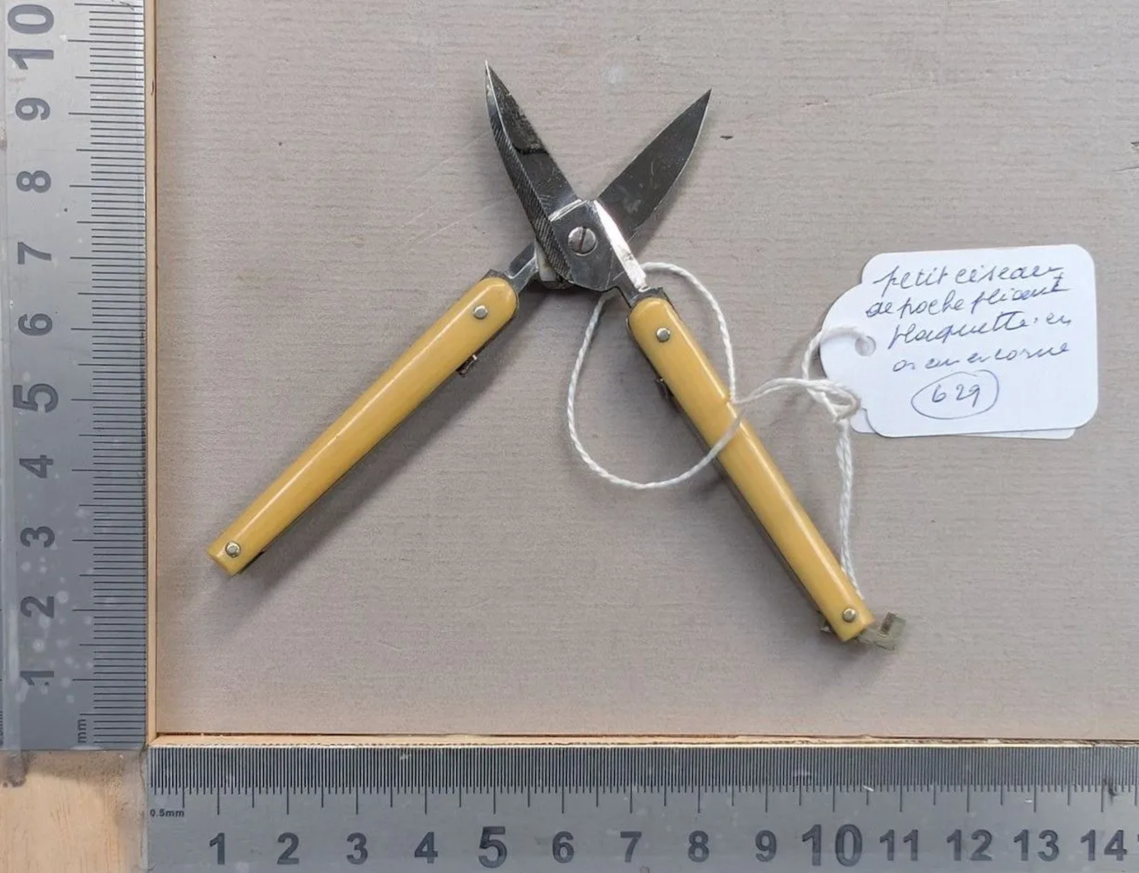 Small folding pocket scissors with a bone or horn lock, 1880–1900