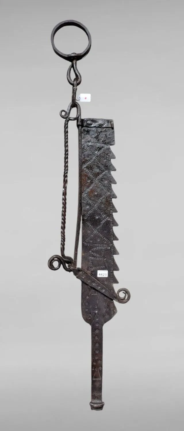 Antique wrought-iron rack—see photos for dimensions and condition