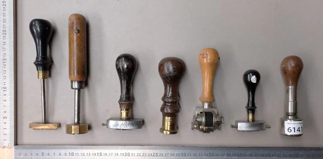 6 antique stamps—see photos for dimensions and condition
