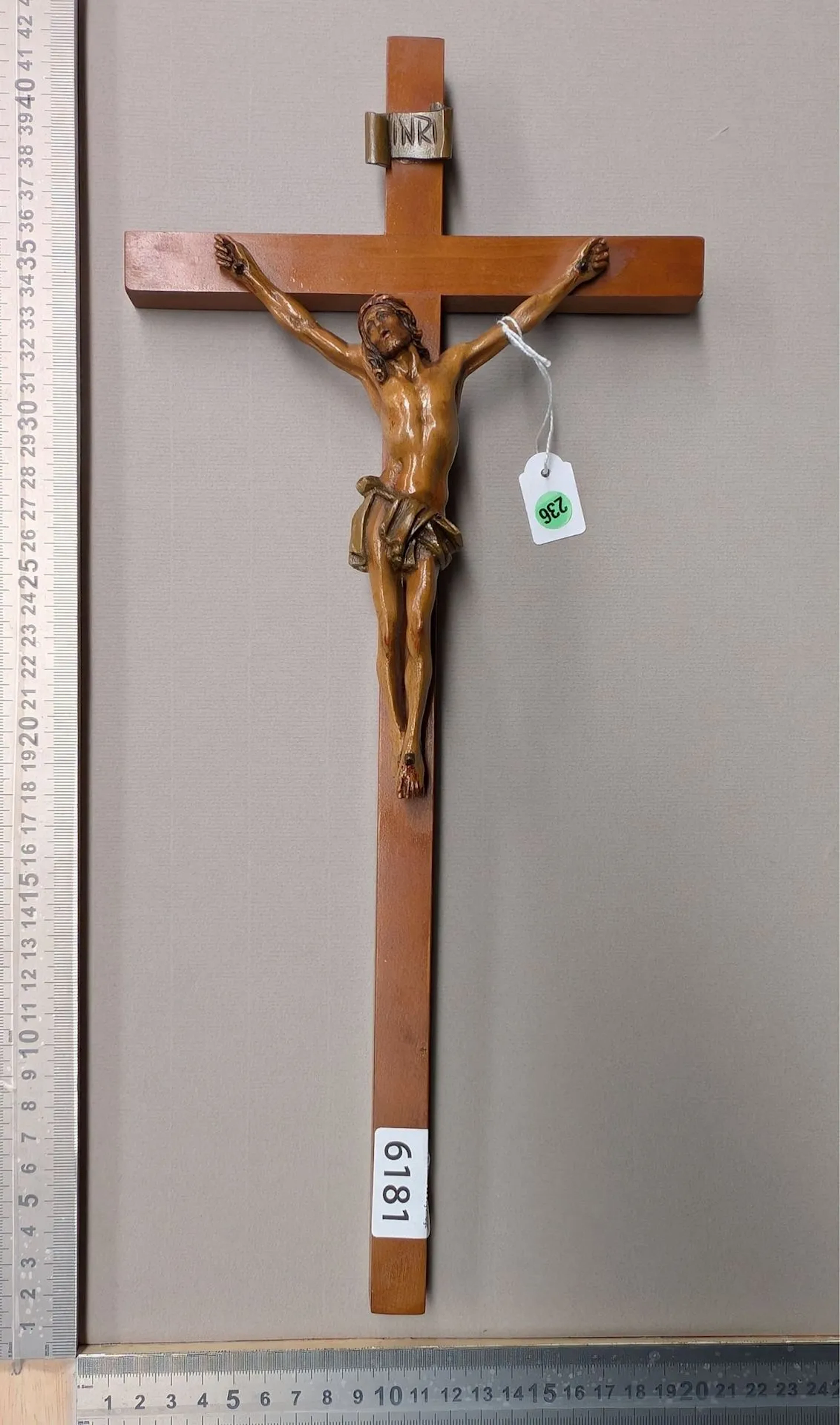 Christ on the Cross (earthenware?) - See photos for dimensions and condition