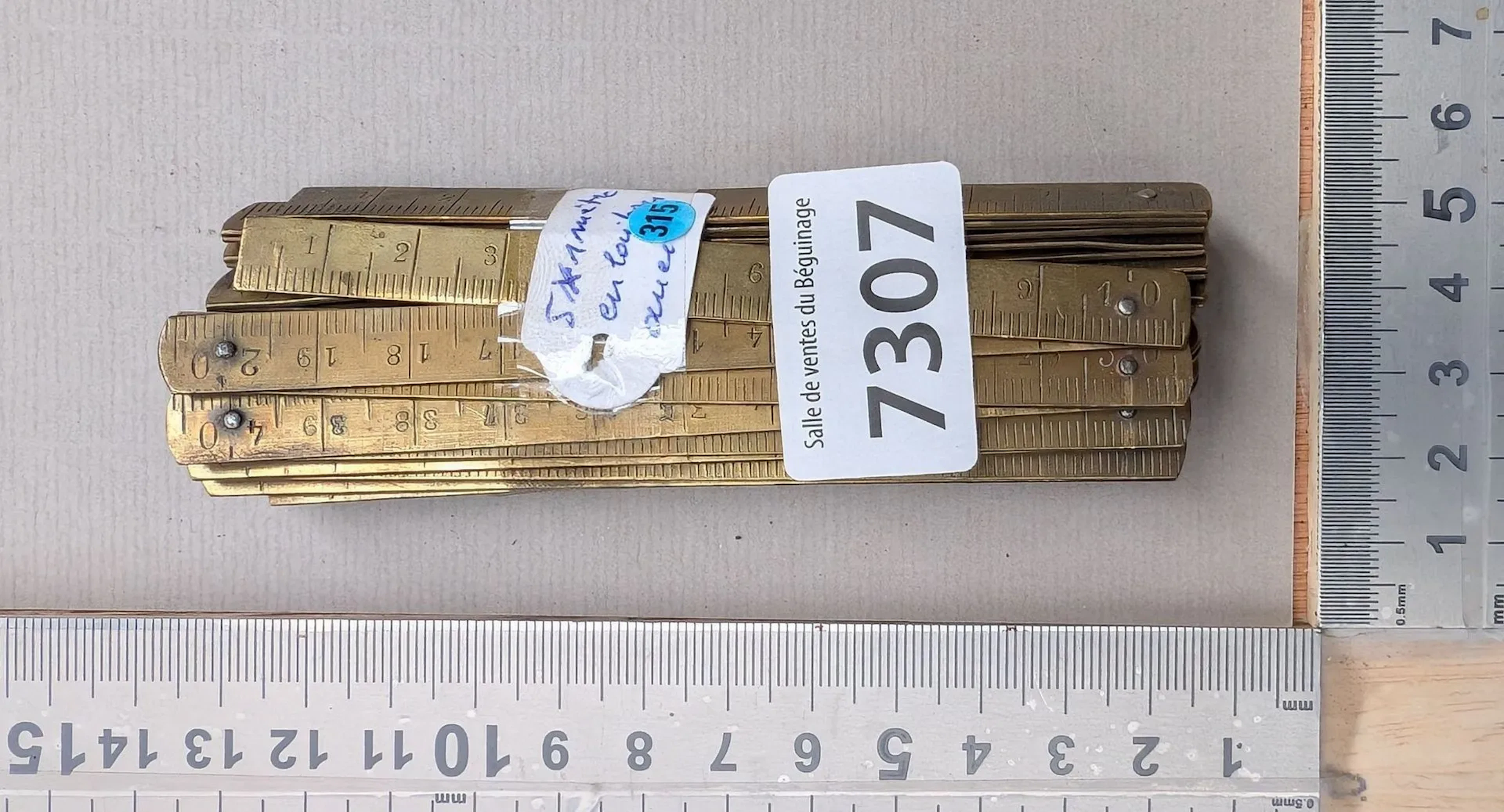 5 meters of antique brass—see photos for dimensions and condition