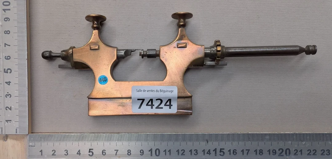 1 antique bronze clockmaker's swivel turret—see photos for dimensions