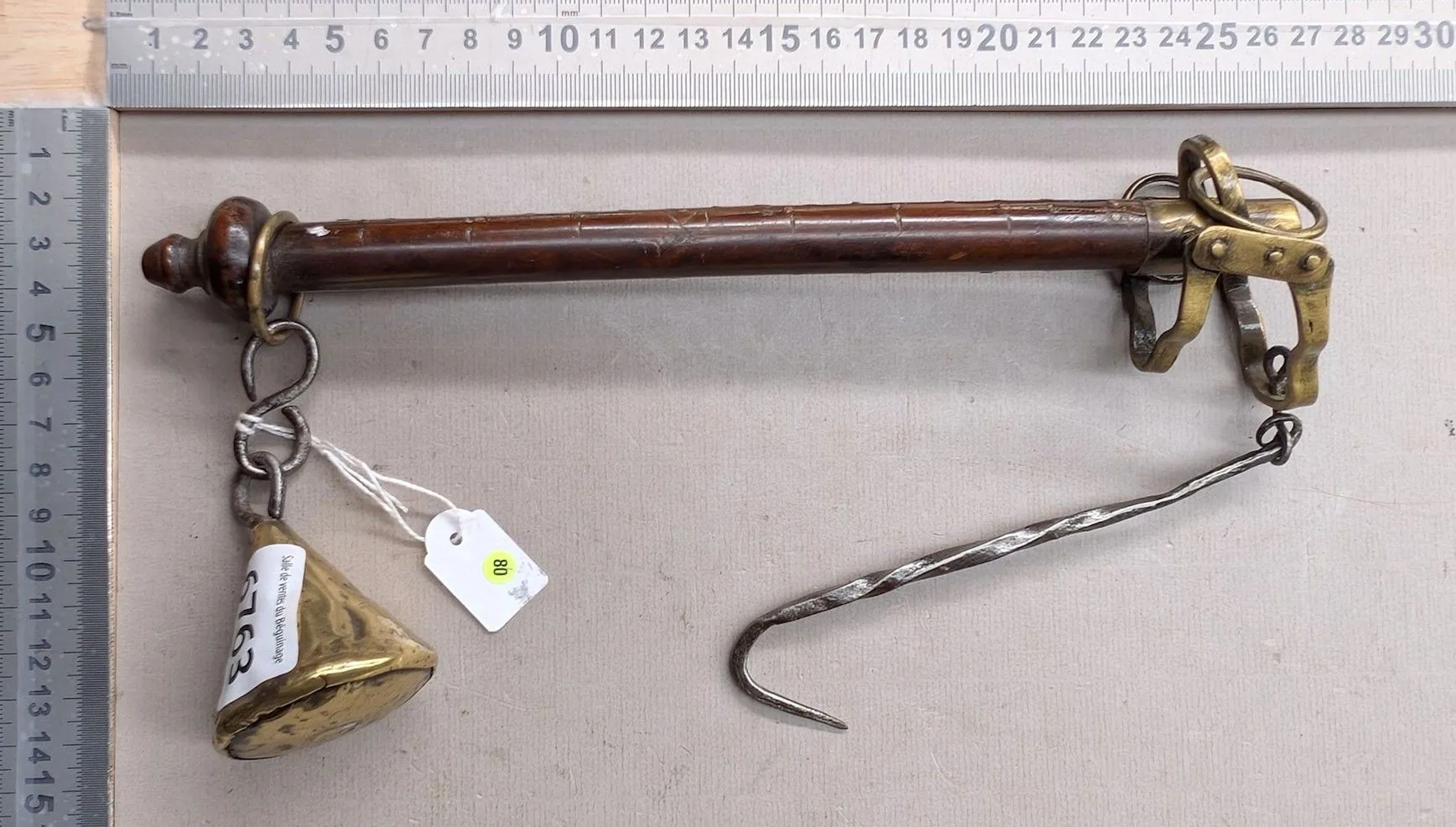 Antique 18th-century Roman-style scale—see photos for dimensions and condition