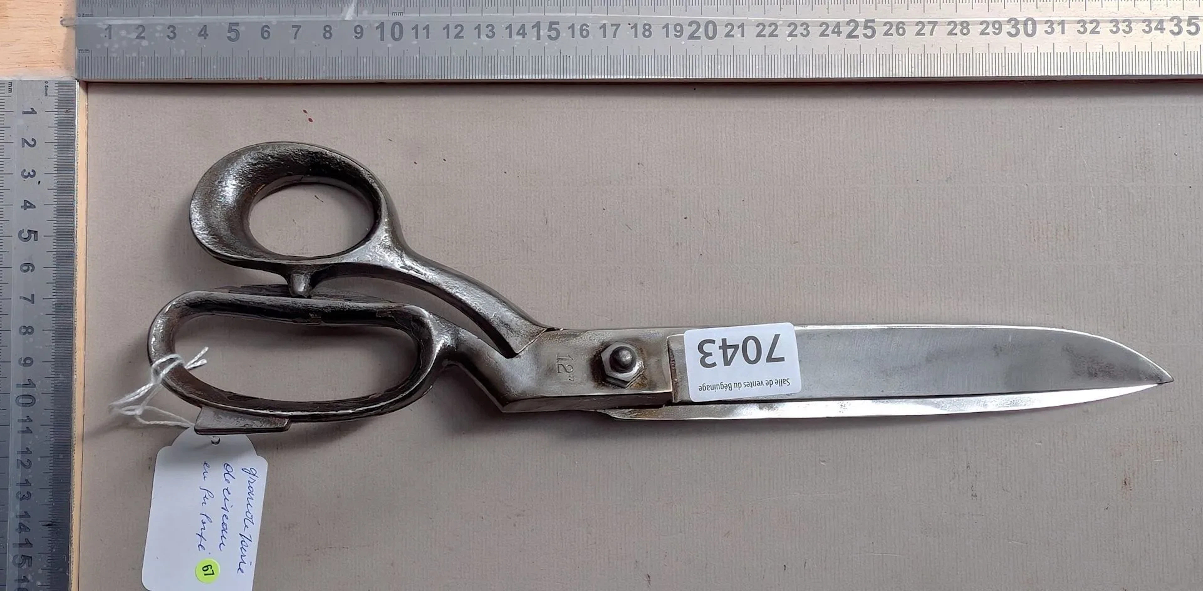 Large pair of wrought-iron scissors—see photos for dimensions and condition