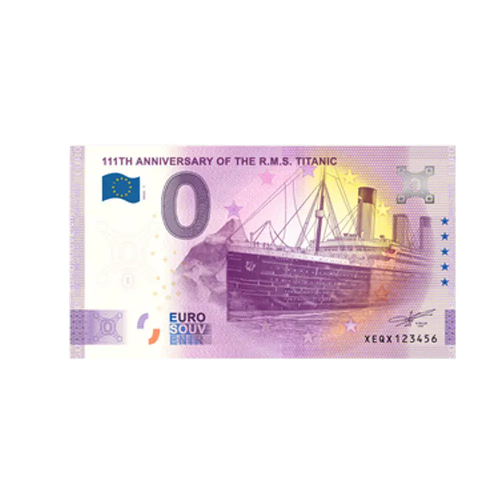 Billet Souvenir 0 Euro Titanic – Grande-Bretagne – Collectionneur – Papier Sécurisé 135x74mm