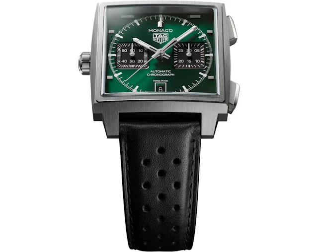 TAG Heuer Monaco Green dial 39mm CDW2180.FC8360 Leather strap