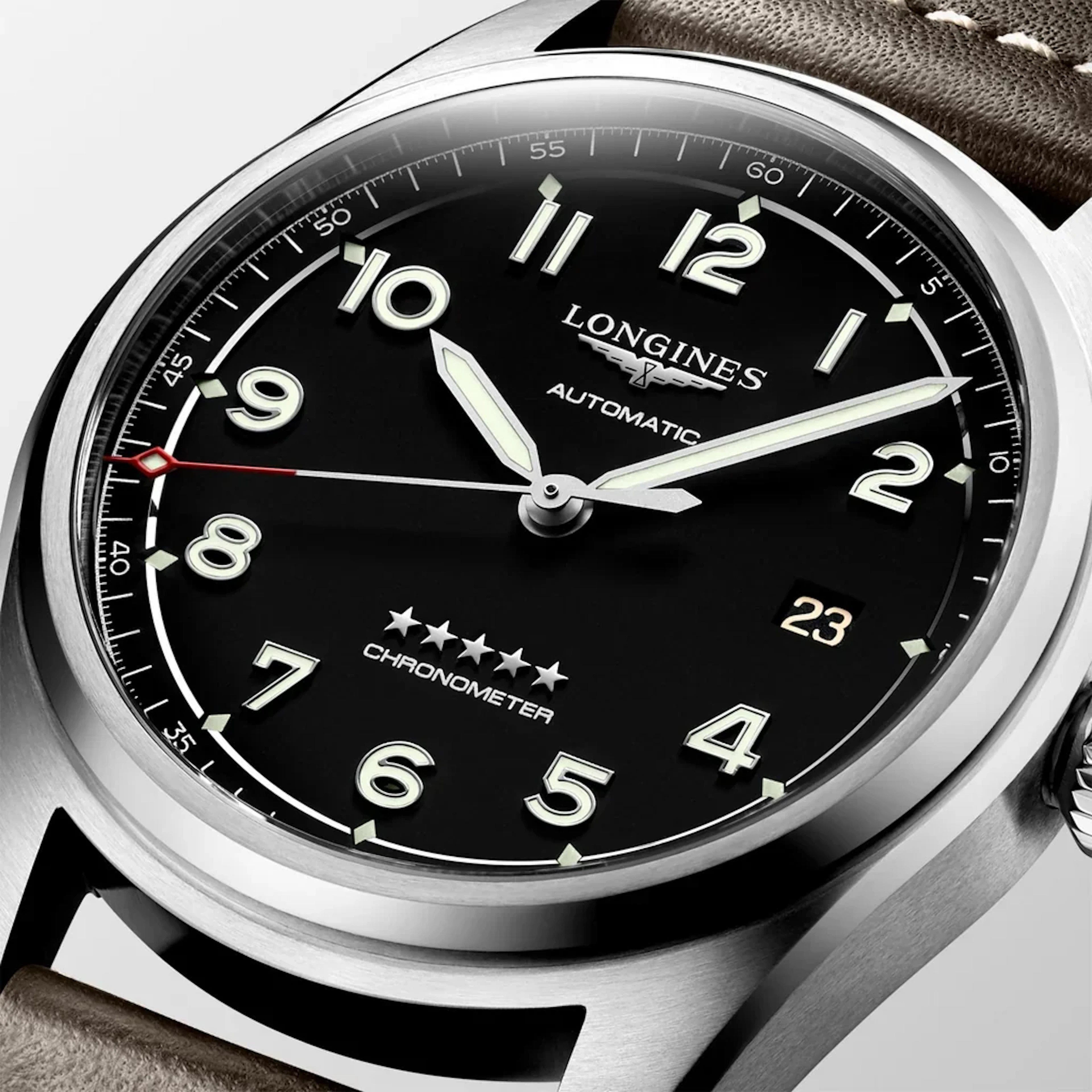 Longines Spirit Black dial 40mm L3.810.4.53.0 Leather strap