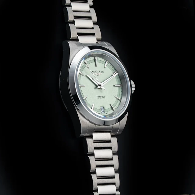 Longines Conquest Automatic mint dial bracelet 34 mm L3.430.4.02.6