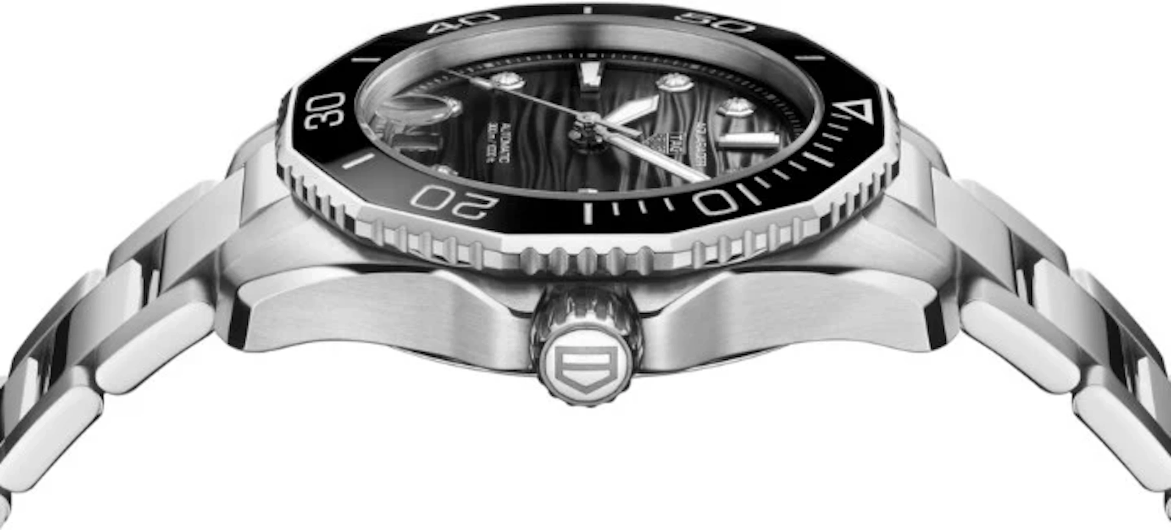 TAG Heuer Aquaracer Pro 300 Date Blk dial diamond indexes 36mm WBP231R.BA0618