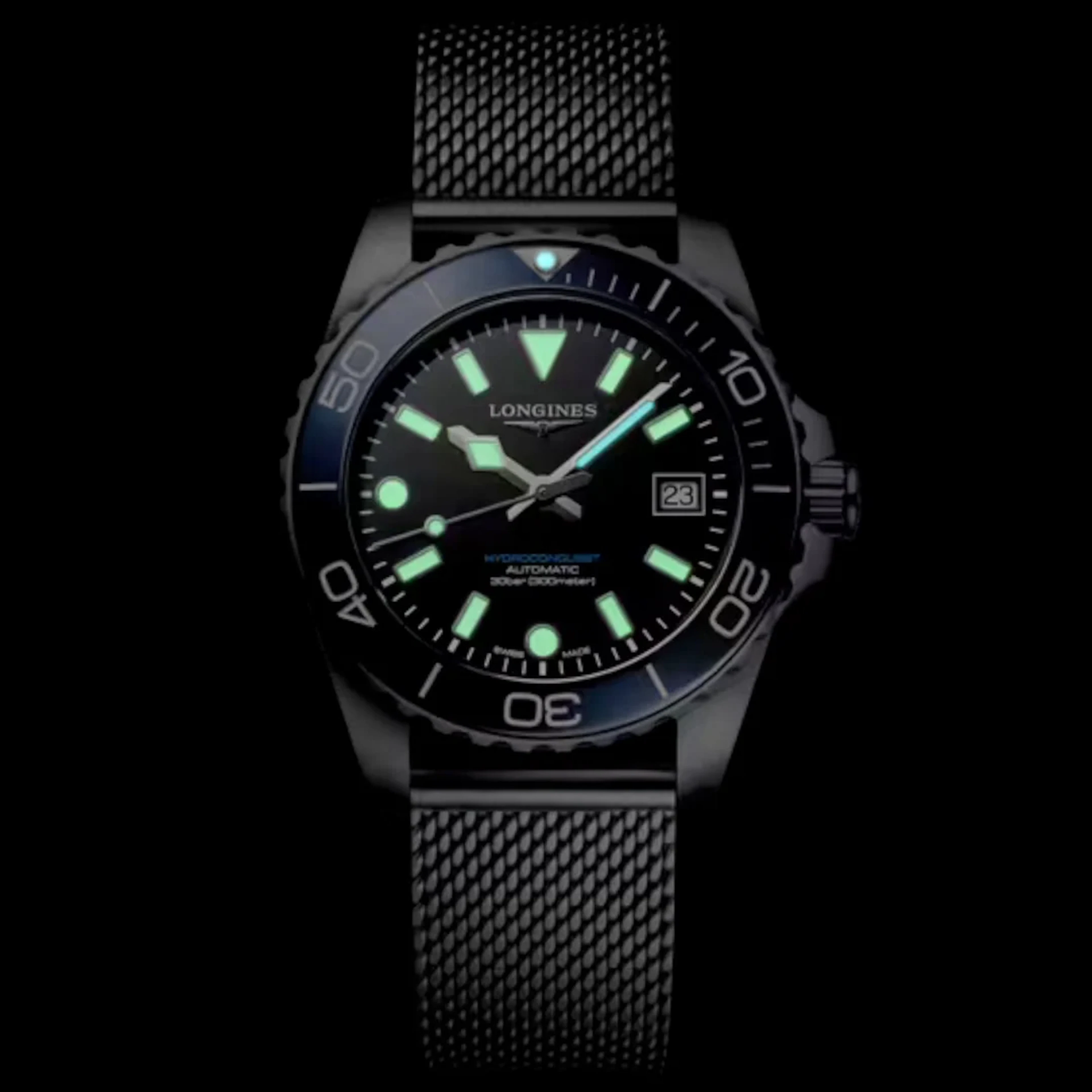 Longines Hydroconquest Blue dial 39mm L3.779.4.90.6 Mesh Bracelet