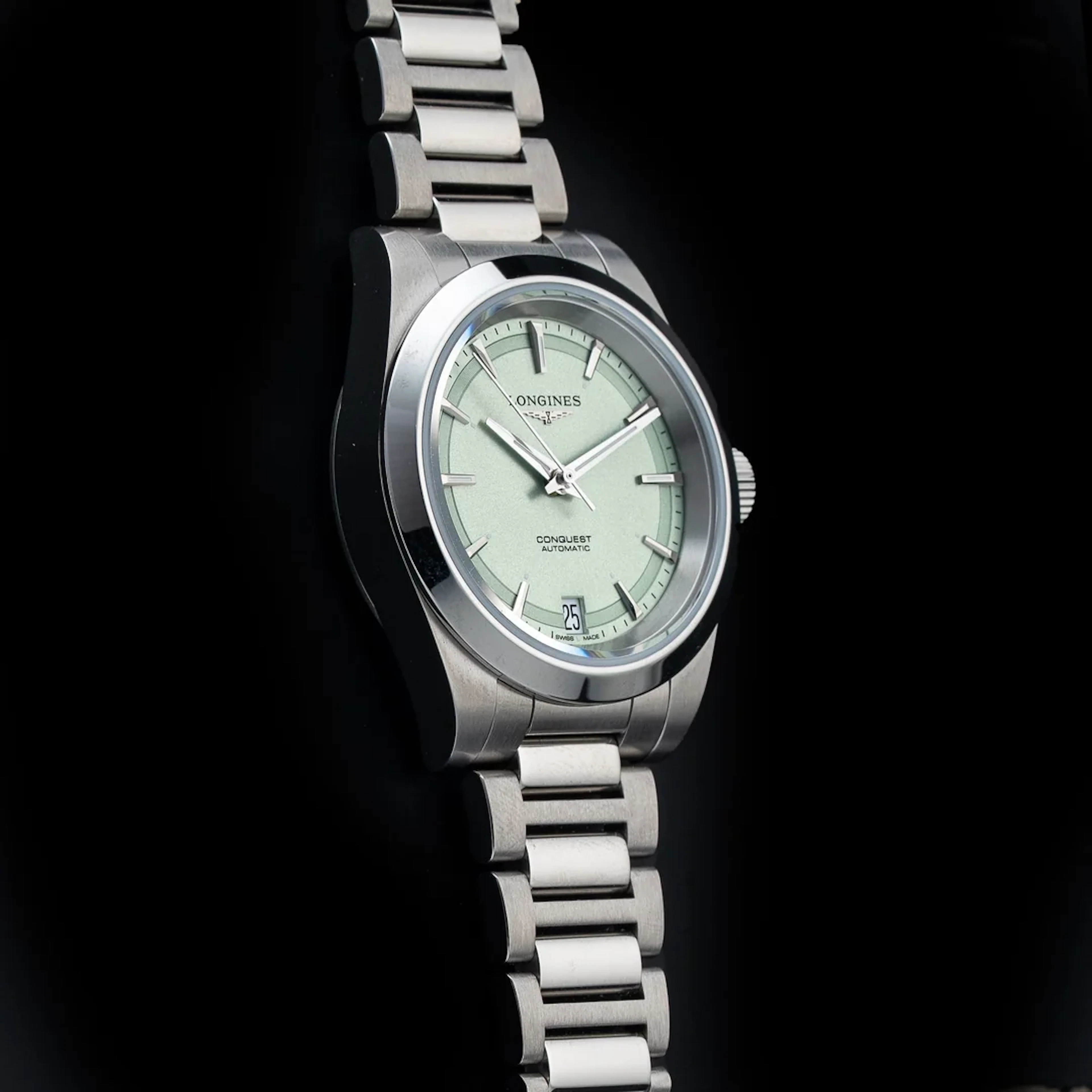 Longines Conquest Automatic mint dial bracelet 34 mm L3.430.4.02.6