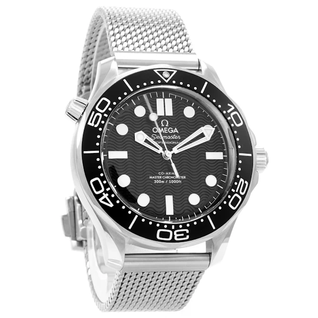 Omega Seamaster Diver 300m Black dial Mesh bracelet 42mm 210.30.42.20.01.010