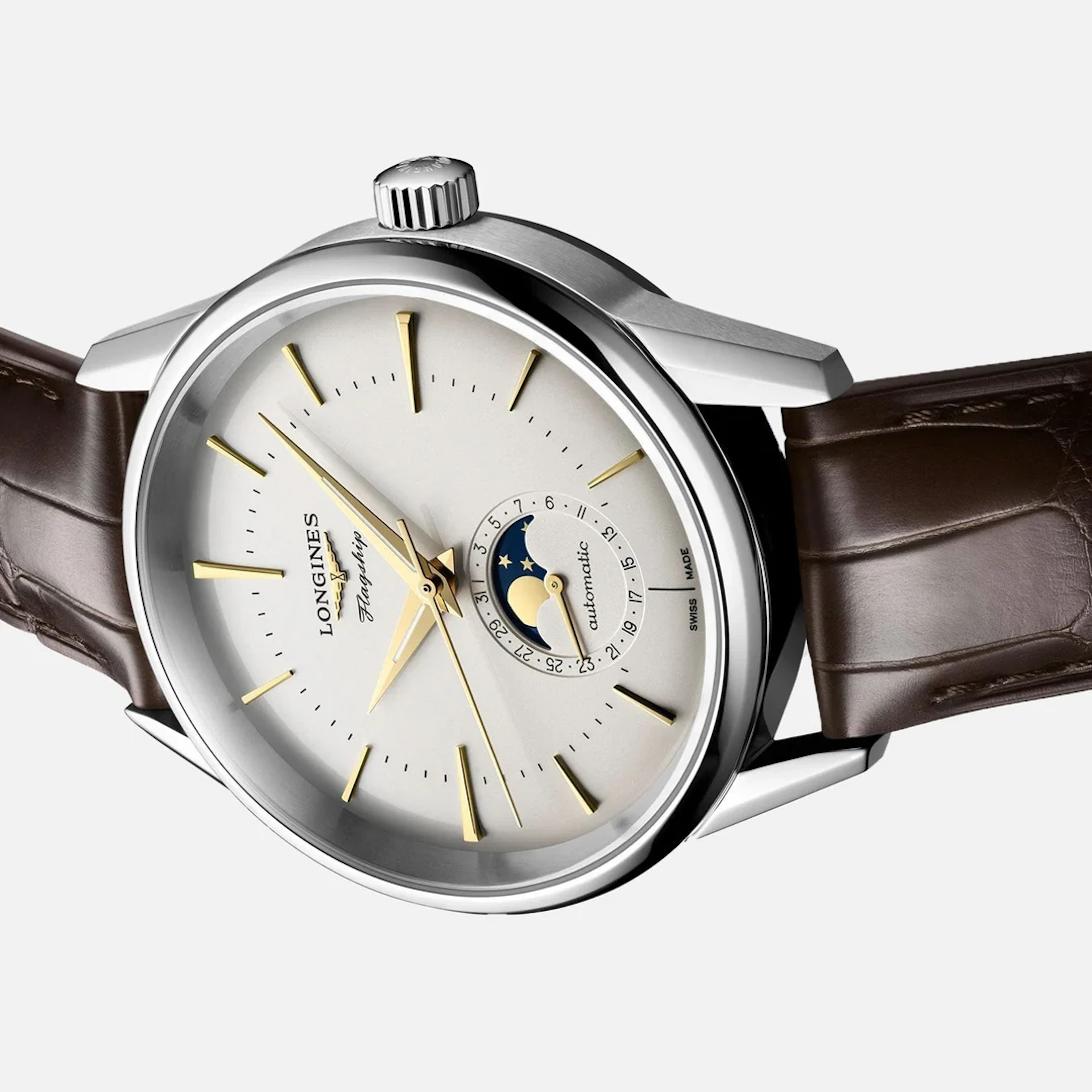 Longines Flagship Heritage Moonphase Silver dial 38.5mm L4.815.4.78.2