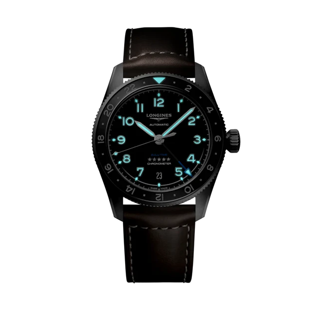 Longines Spirit Zulu Time Black dial 39mm ceramic bezel L3.802.4.53.2