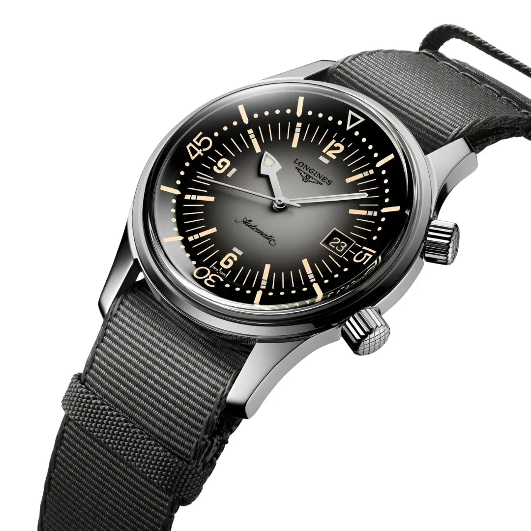 Longines Legend Diver Grey Dial Automatic textile strap 42mmL3.774.4.70.2