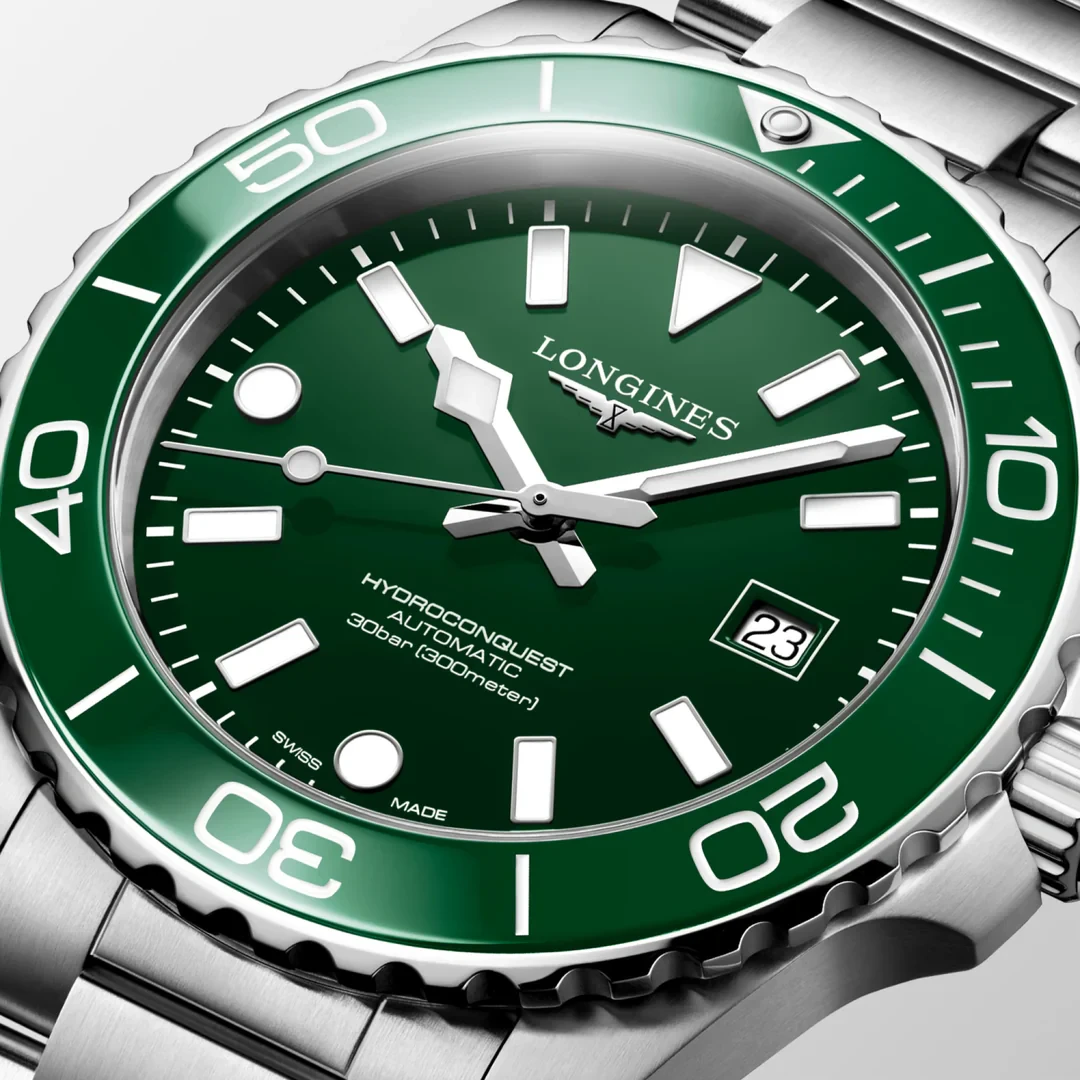 Longines HydroConquest Green dial 42mm ceramic bezel L3.788.4.06.6 Bracelet