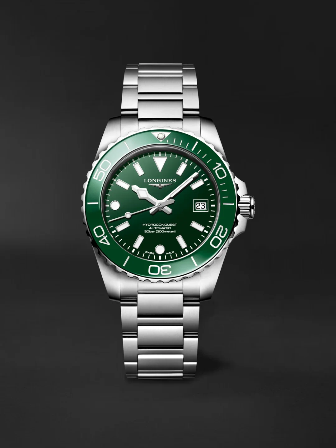 Longines Hydroconquest Green dial 39mm L3.779.4.06.6 Bracelet