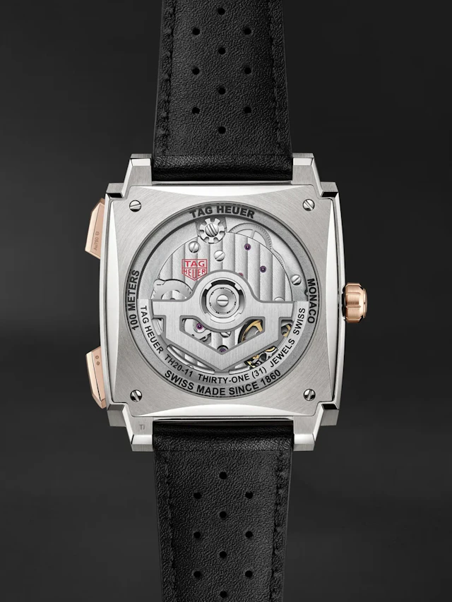 TAG Heuer Monaco Chrono Blk dial 39 mm, Titanium & 18K 5N rose gold