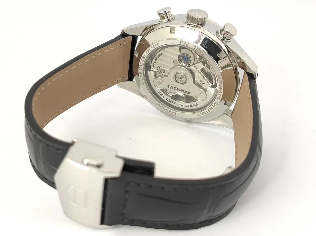 PREOWNED TAG Heuer Carrera Calibre 1887 Silver dial 41mm Black leather