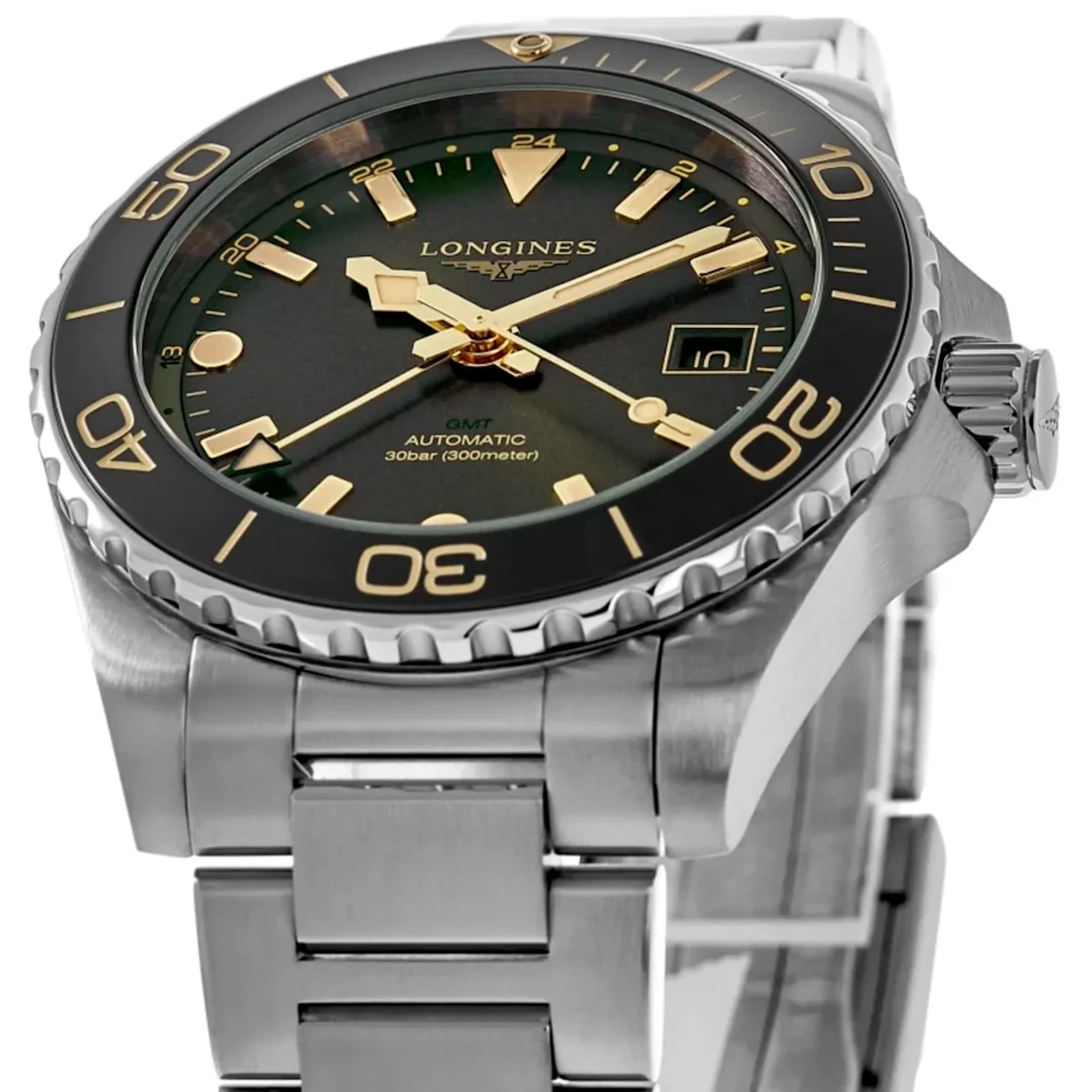 Longines Hydroconquest GMT Green dial 43mm L3.890.4.06.6
